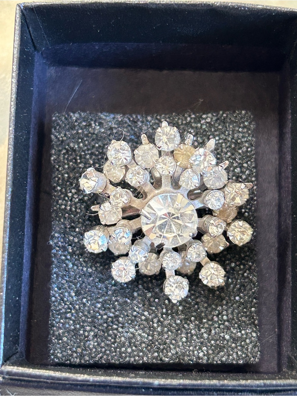 Silver Crystal Snowflake Brooch - Unbranded